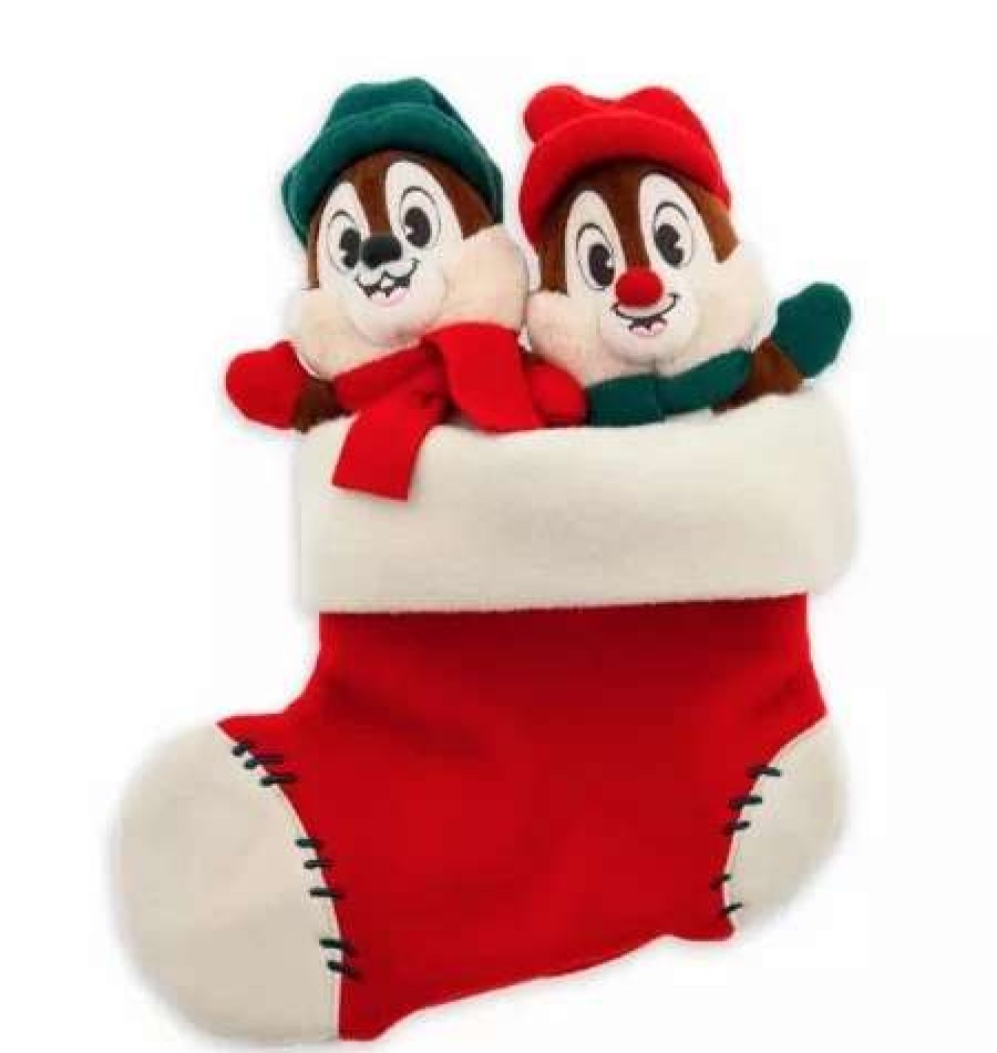 More Christmas Items * | Wholesale New Disney Holiday Plush Chip N Dale In Stocking