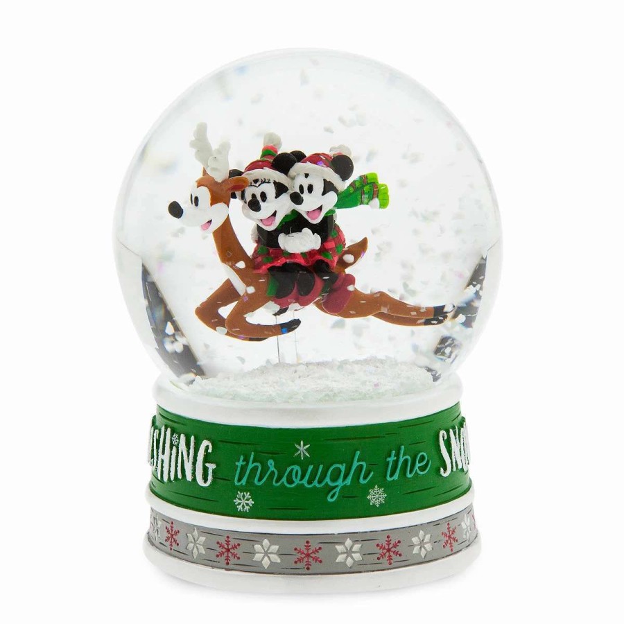 More Christmas Items * | Cheapest Best Reviews Of Disney Snow Globe 2018 Holiday Santa Mickey And Minnie Reindeer