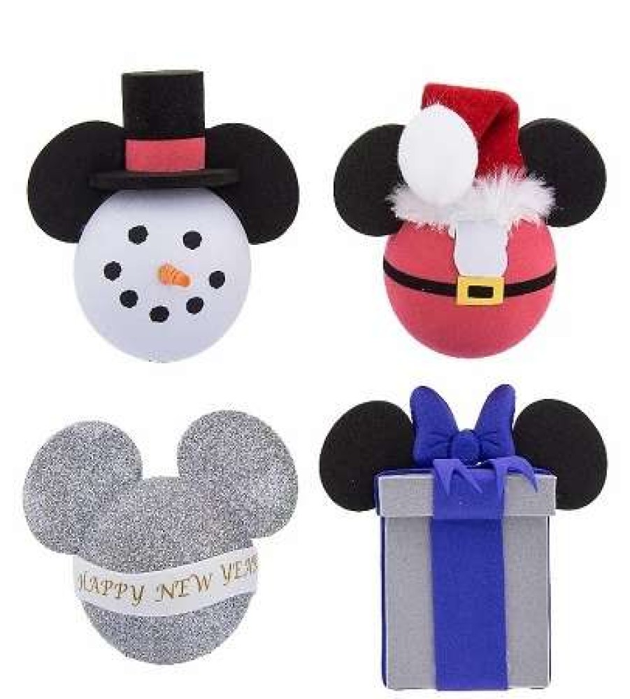 More Christmas Items * | Cheapest New Disney Antenna Topper Set Mickey Holiday Pack Set Of 4