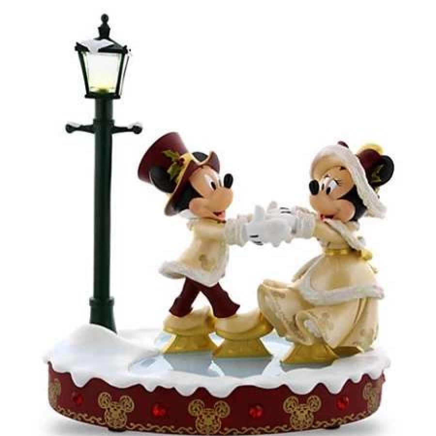 More Christmas Items * | Top 10 Cheapest Disney Medium Figure Mickey & Minnie Victorian Skate Light Up