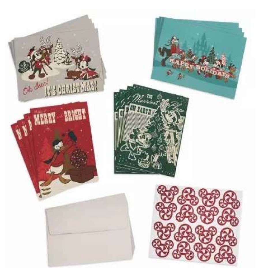 More Christmas Items * | Coupon Coupon Disney Holiday Greeting Card Set 2022 Mickey And Friends