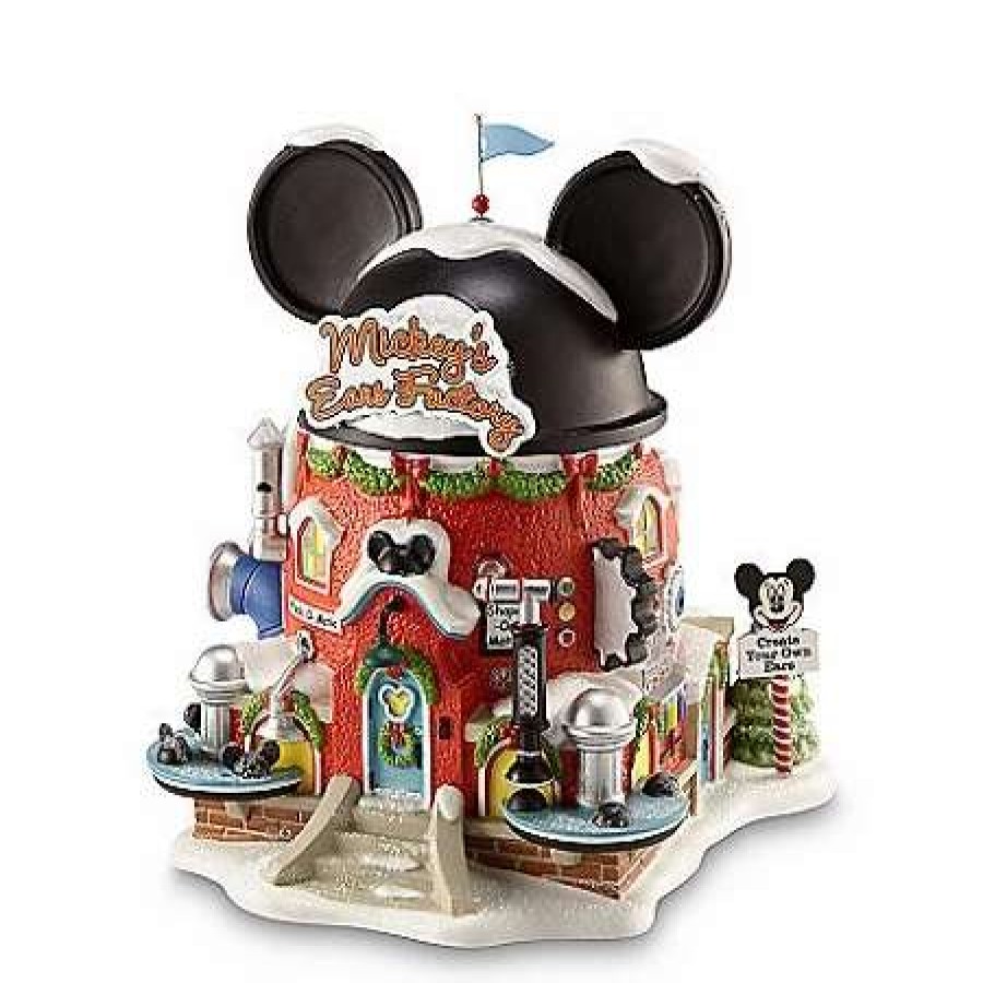 More Christmas Items * | New Hot Sale Disney Christmas Village Mickey'S Ears Factory Light Up Building