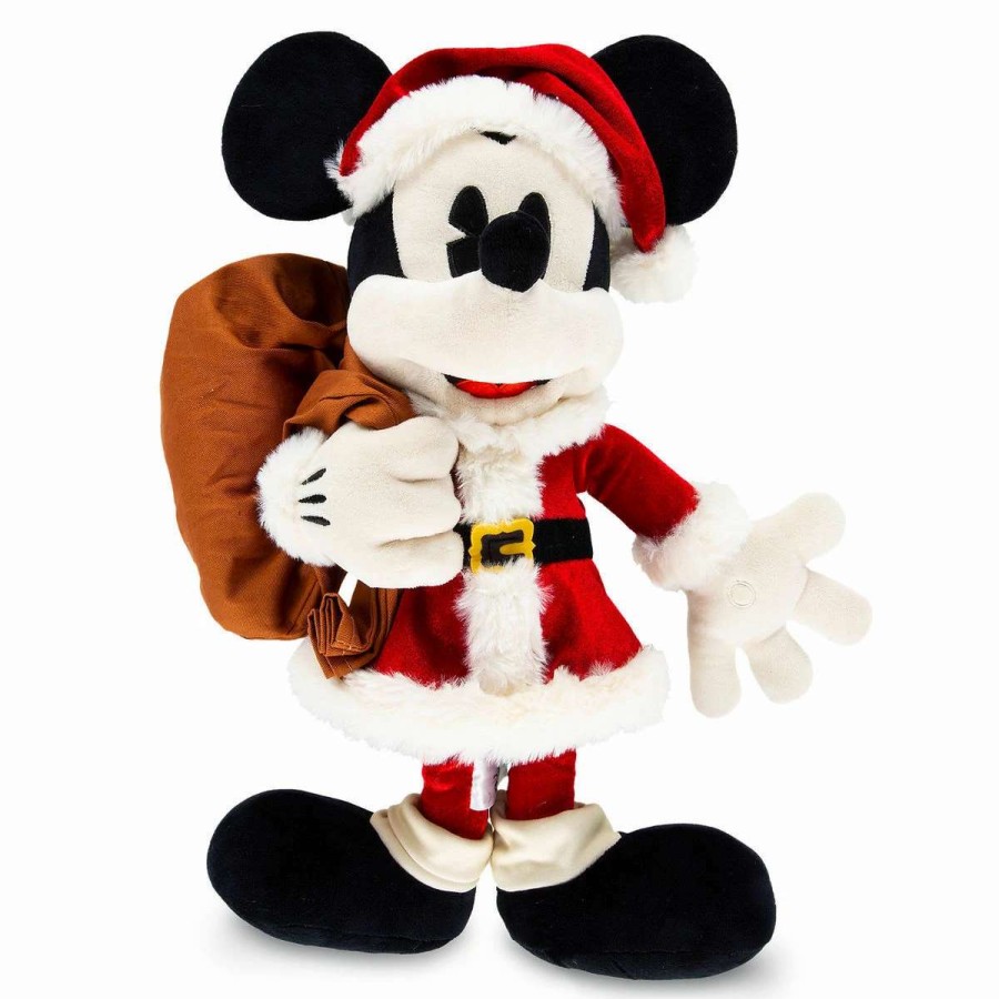 More Christmas Items * | Coupon Promo Disney Holiday Plush Santa Mickey Mouse With Sack Medium