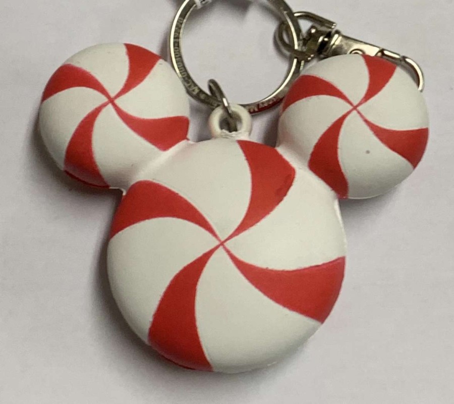 More Christmas Items * | Cheapest New Disney Holiday Keychain Mickey Mouse Peppermint