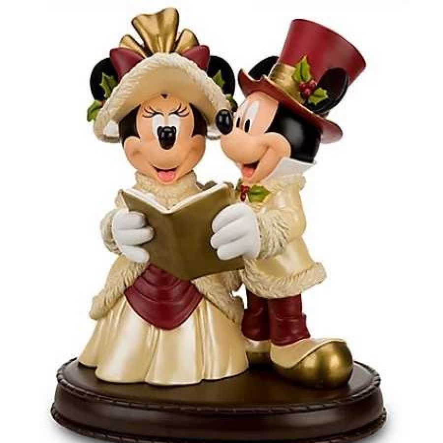 More Christmas Items * | Wholesale New Disney Medium Figure Victorian Christmas Minnie And Mickey Mouse