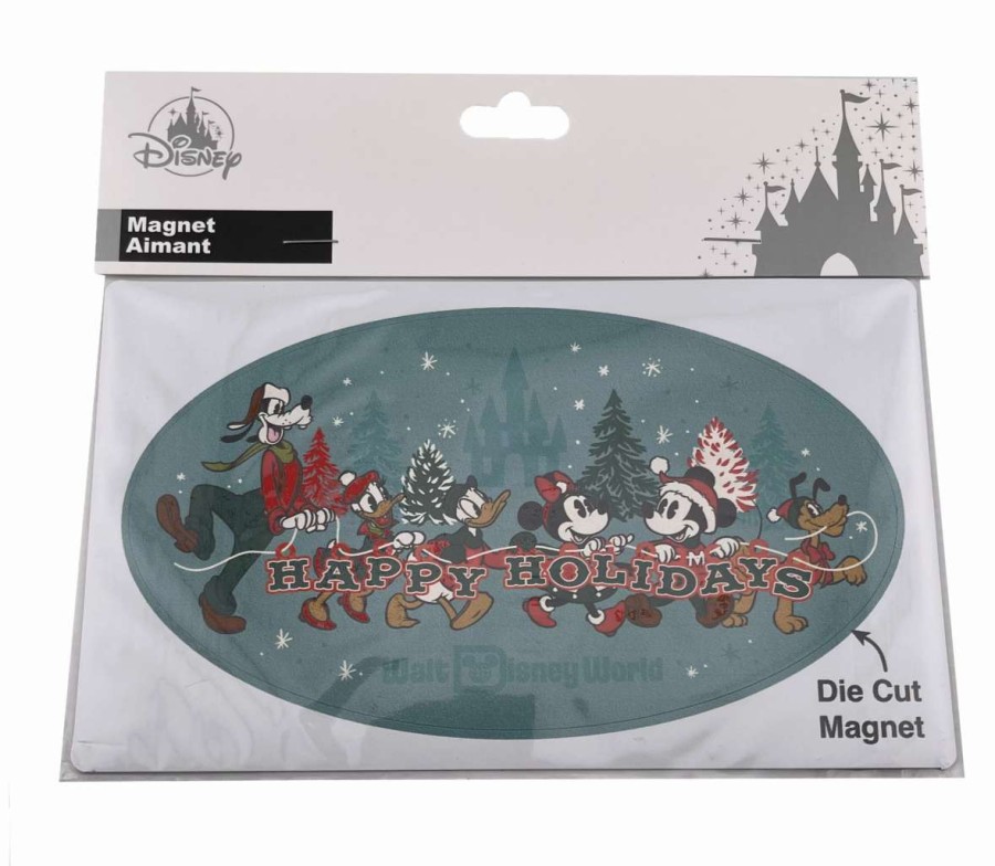 More Christmas Items * | Best Deal Promo Disney Magnet Happy Holidays Mickey And Friends Large