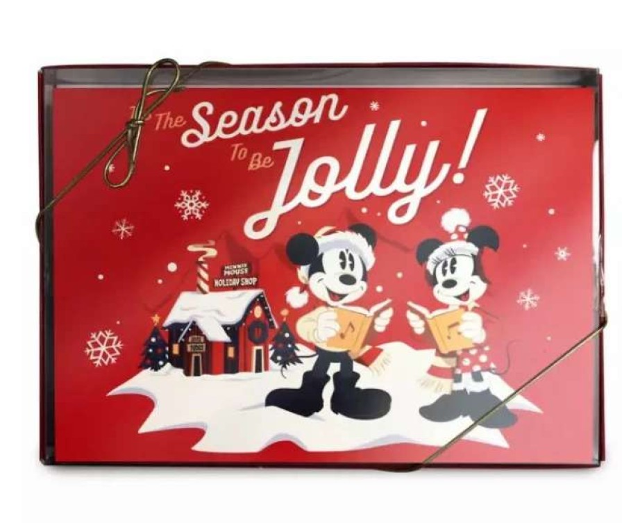 More Christmas Items * | Deals Best Reviews Of Disney Greeting Card Set Walt'S Holiday Lodge Mickey & Friends