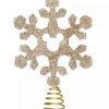 More Christmas Items * | Best Deal Budget Disney Tree Topper Mickey Mouse Snowflake Gold