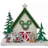 More Christmas Items * | Outlet Best Pirce Disney Holiday Figure Light Up Barn Mickey And Friends Wood