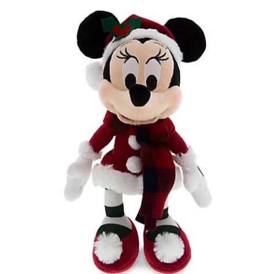 More Christmas Items * | Outlet Cheapest Disney Plush Retro Santa Minnie Mouse Small 9"