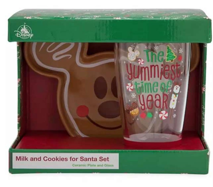 More Christmas Items * | Best Pirce Best Pirce Disney Milk And Cookies Set 2019 Holiday Mickey Gingerbread