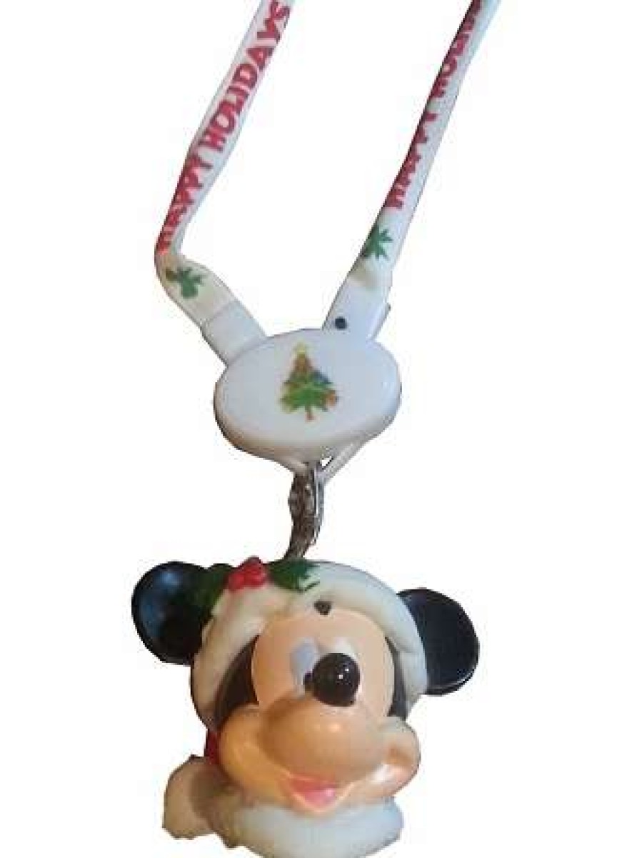 More Christmas Items * | Best Reviews Of Best Deal Disney Christmas Necklace Santa Mickey Mouse Light Up