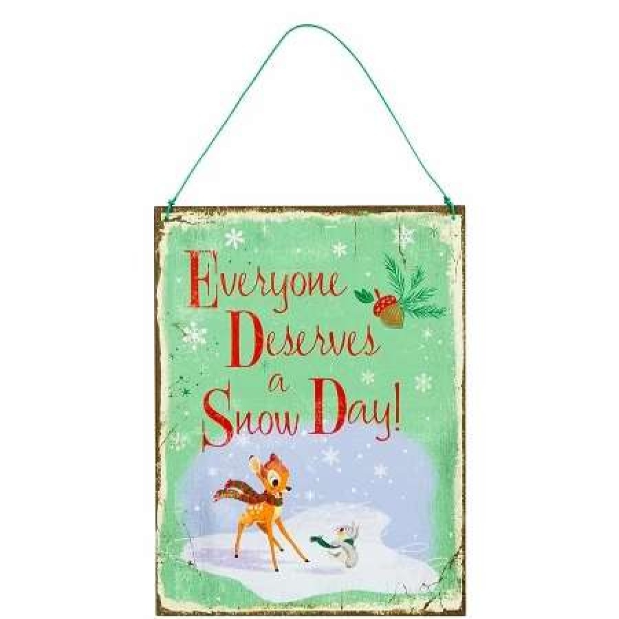 More Christmas Items * | Deals Best Sale Disney Holiday Door Sign Bambi And Thumper Snow Day