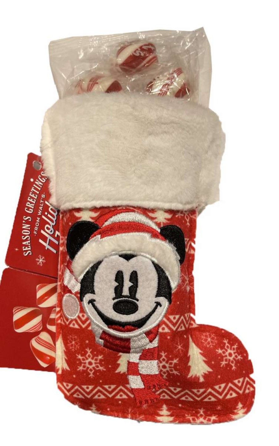 Holiday Treats * | Buy Best Deal Disney Holiday Candy Stocking Mickey Mouse Peppermints