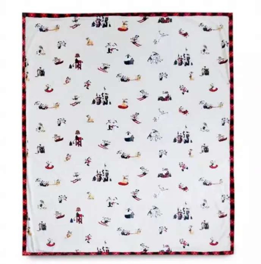 More Christmas Items * | Buy Buy Disney Holiday Throw Blanket Walt'S Holiday Lodge Mickey & Friends