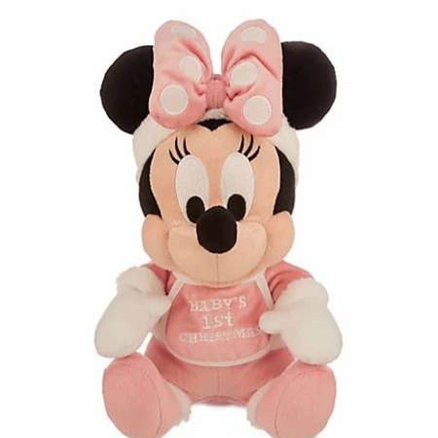 More Christmas Items * | Outlet Best Pirce Disney Plush Santa Minnie Mouse Baby'S 1St Christmas