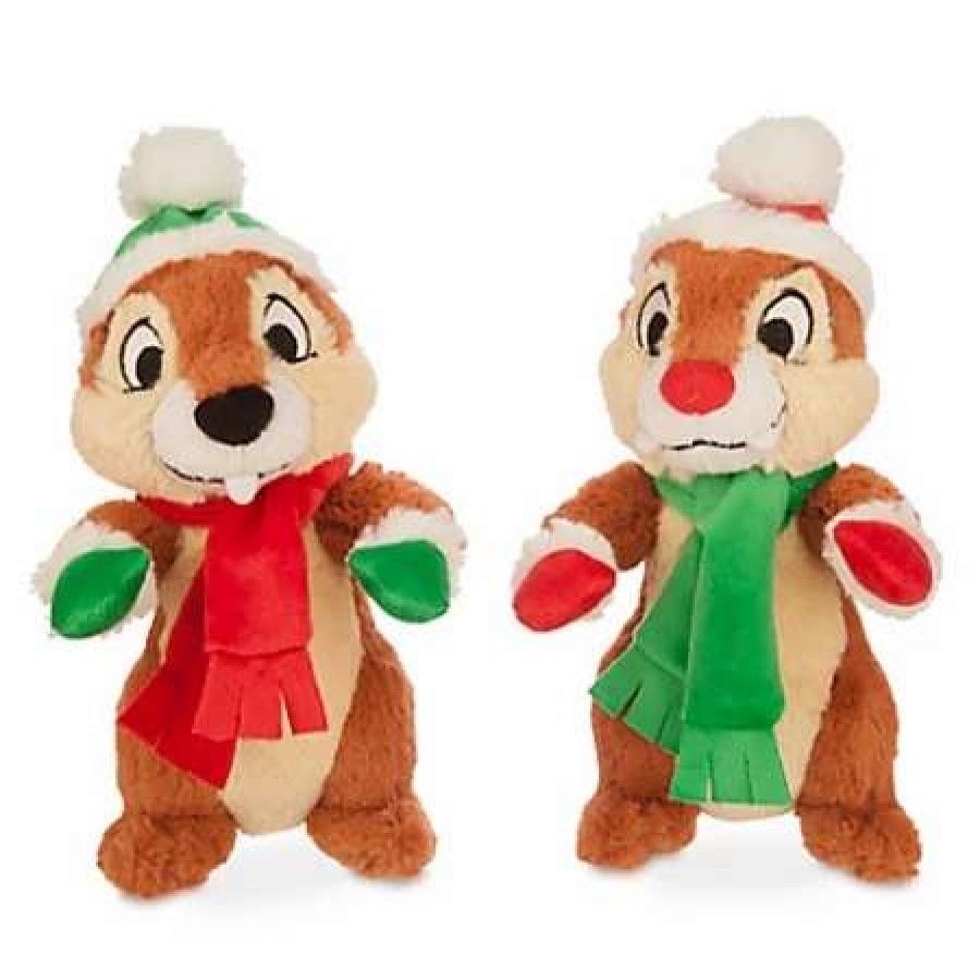 More Christmas Items * | Best Reviews Of Promo Disney Plush Chip 'N Dale Holiday Plush Set 8