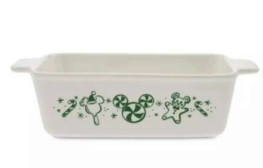 More Christmas Items * | Best Reviews Of Best Sale Disney Christmas Baking Dish Mickey Mouse Vintage