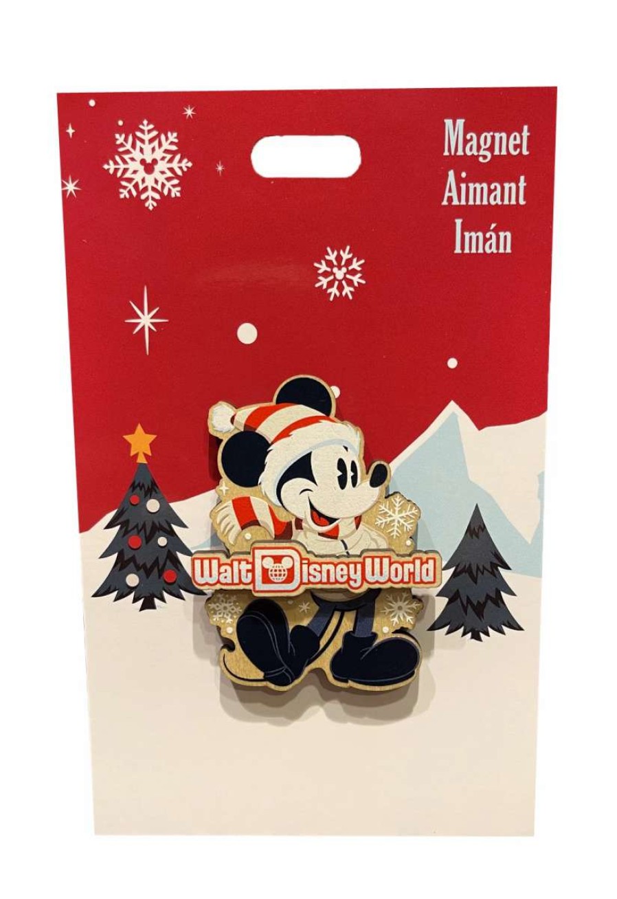 More Christmas Items * | Deals Flash Sale Disney Magnet Holiday Santa Mickey Mouse