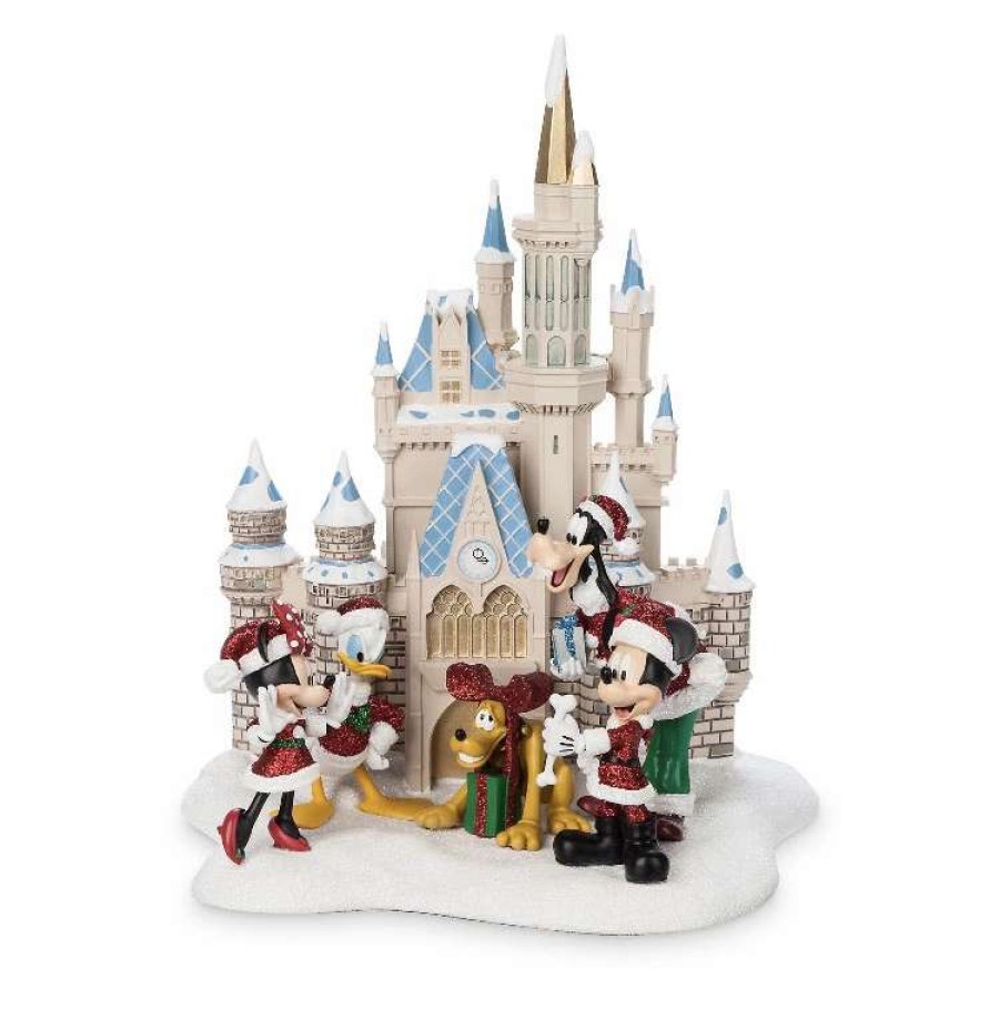 More Christmas Items * | Discount Outlet Disney Holiday Figurine Cinderella Castle Mickey And Friends