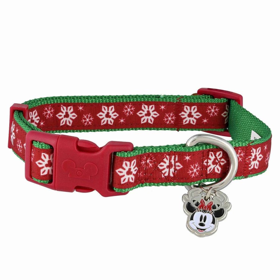 More Christmas Items * | Coupon Coupon Disney Tails Dog Collar Holiday Snowflakes Minnie Mouse