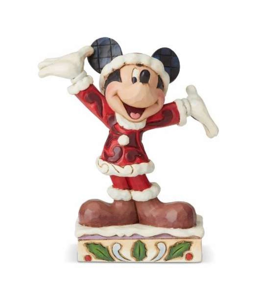 More Christmas Items * | Coupon Cheapest Disney Jim Shore Figure Mickey Christmas Personality