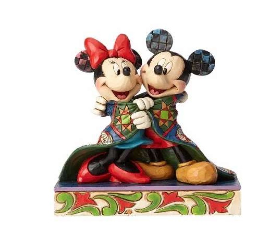 More Christmas Items * | Cheap Wholesale Disney Jim Shore Figure Mickey And Minnie With Quilt