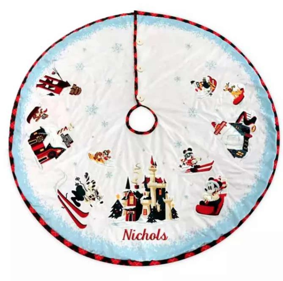 Tree Skirts * | Wholesale Promo Disney Christmas Tree Skirt Walt'S Holiday Lodge Mickey & Friends