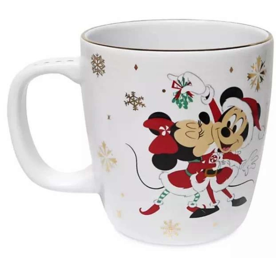 More Christmas Items * | Cheap Hot Sale Disney Coffee Mug Holiday Mickey & Minnie Under The Mistletoe