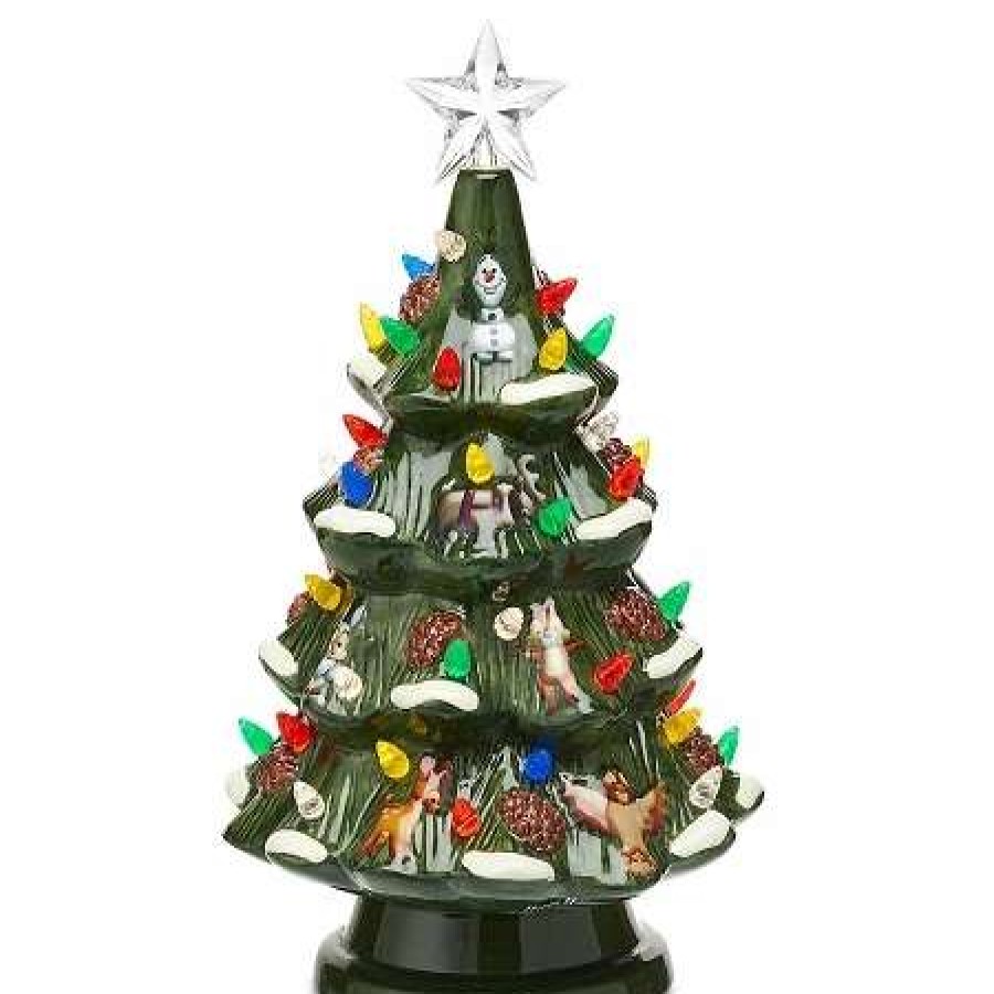 More Christmas Items * | Flash Sale Discount Disney Holiday Tree Figure Retro Ceramic Light Up