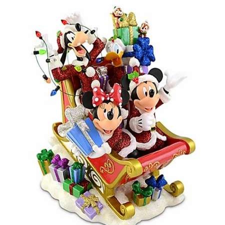 More Christmas Items * | Top 10 New Disney Christmas Figurine Sleigh Mickey Mouse And Friends