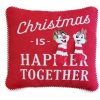 More Christmas Items * | Best Reviews Of Hot Sale Disney Throw Pillow Holiday Chip 'N Dale Happier Together