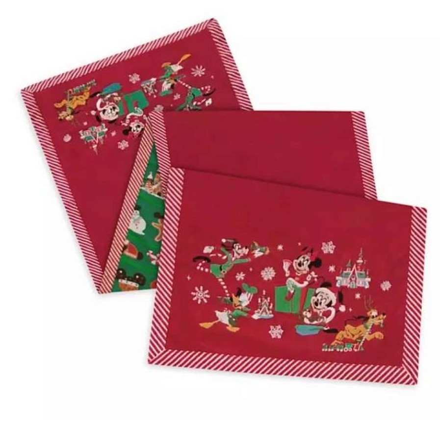 More Christmas Items * | Cheapest Buy Disney Table Runner Holiday Mickey And Friends Reversible